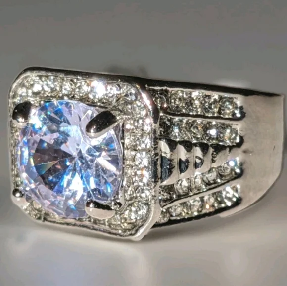 Classic Men's Dazzling 3CT Round Cut Lab Created DiamondEngagement Ring